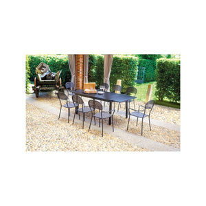 Tavolo allungabile MOIA in pelle e ferro 150-210x95 cm