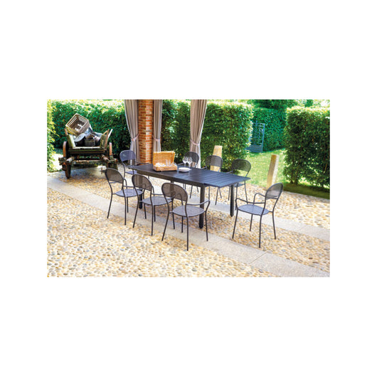 Tavolo allungabile MOIA in pelle e ferro 150-210x95 cm