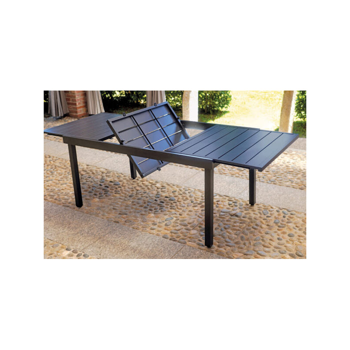 Tavolo allungabile MOIA in pelle e ferro 150-210x95 cm