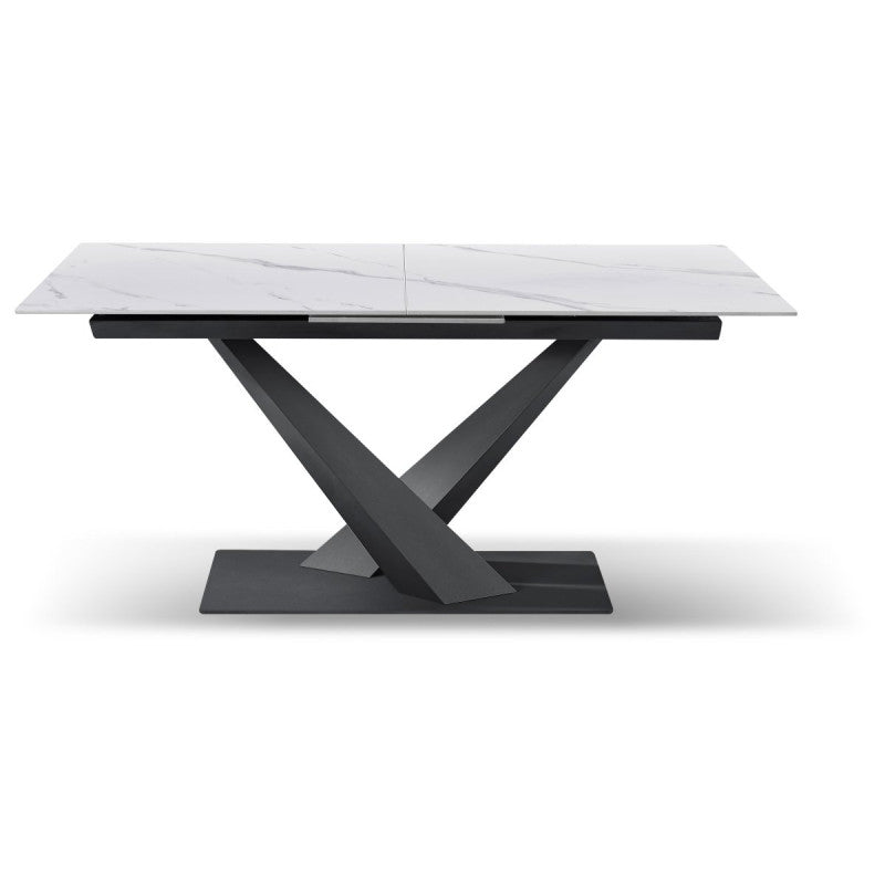 Tavolo Allungabile Oliver 160(200)x90x75 Piano In Ceramica Amica Bianco L Marmo