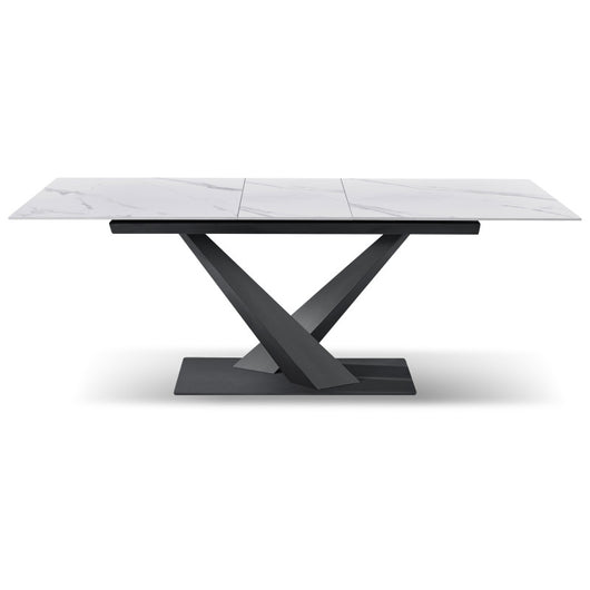 Tavolo Allungabile Oliver 160(200)x90x75 Piano In Ceramica Amica Bianco L Marmo