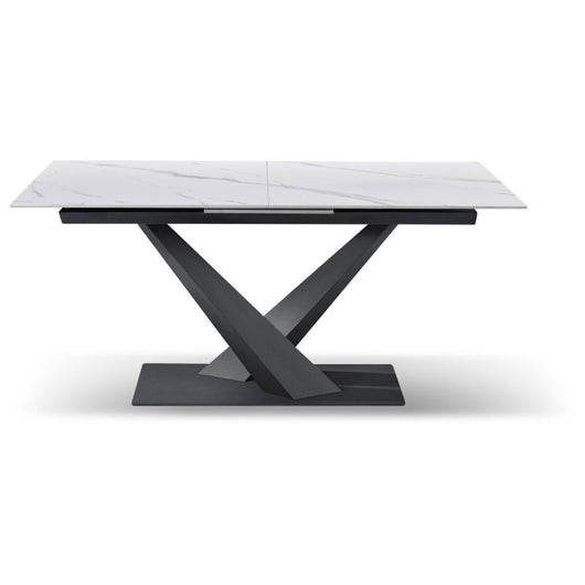 Tavolo Allungabile Oliver 160(200)x90x75 Piano In Ceramica Amica Bianco L Marmo