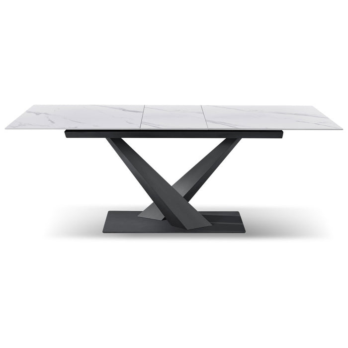 Tavolo Allungabile Oliver 160(200)x90x75 Piano In Ceramica Amica Bianco L Marmo