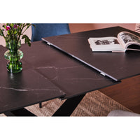 Tavolo Allungabile Oliver 160(200)x90x75 Piano In Ceramica Amica Nero Marmo