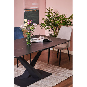 Tavolo Allungabile Oliver 160(200)x90x75 Piano In Ceramica Amica Nero Marmo