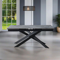 Tavolo allungabile Plato piano ceramica grigio marmoreo italiano 160x90x76h