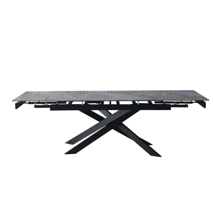 Tavolo allungabile Plato piano ceramica grigio marmoreo italiano 160x90x76h