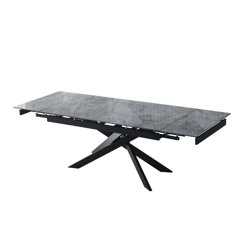 Tavolo allungabile Plato piano ceramica grigio marmoreo italiano 160x90x76h