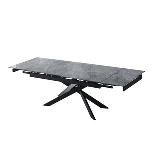 Tavolo allungabile Plato piano ceramica grigio marmoreo italiano 160x90x76h