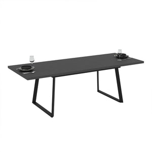Tavolo allungabile Lavinya piano ossido e gambe in metallo nero 170x90x75h