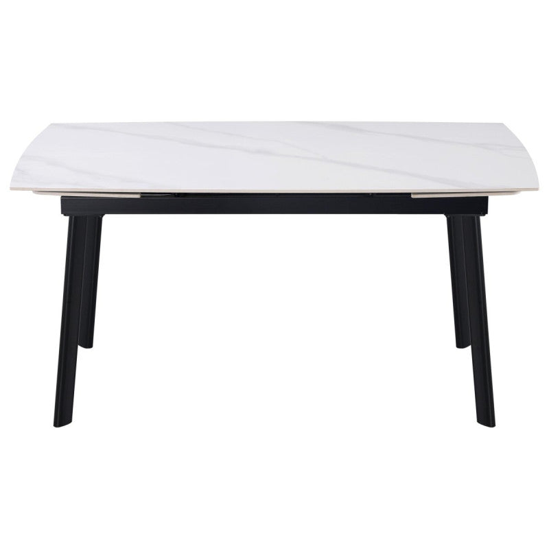 Tavolo Allungabile Quincy 150(210)x85x75cm Top Ceramica Amica Bianco Marmo Lucido