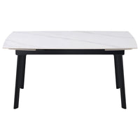 Tavolo Allungabile Quincy 150(210)x85x75cm Top Ceramica Amica Bianco Marmo Lucido
