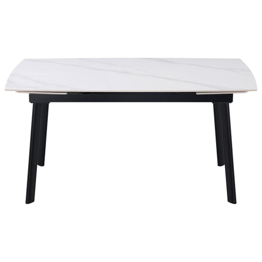 Tavolo Allungabile Quincy 150(210)x85x75cm Top Ceramica Amica Bianco Marmo Lucido