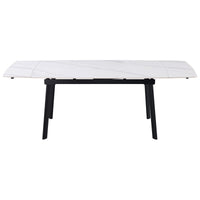 Tavolo Allungabile Quincy 150(210)x85x75cm Top Ceramica Amica Bianco Marmo Lucido