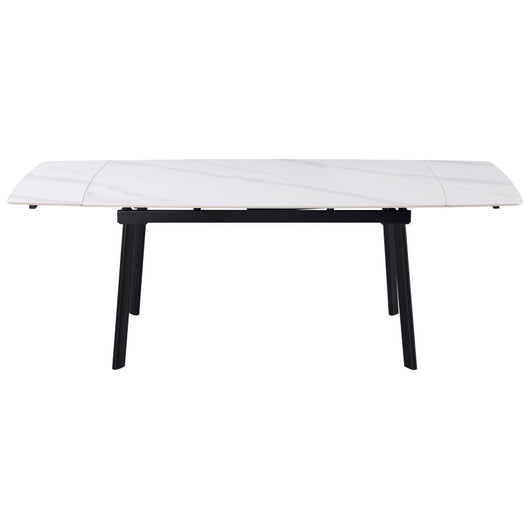 Tavolo Allungabile Quincy 150(210)x85x75cm Top Ceramica Amica Bianco Marmo Lucido