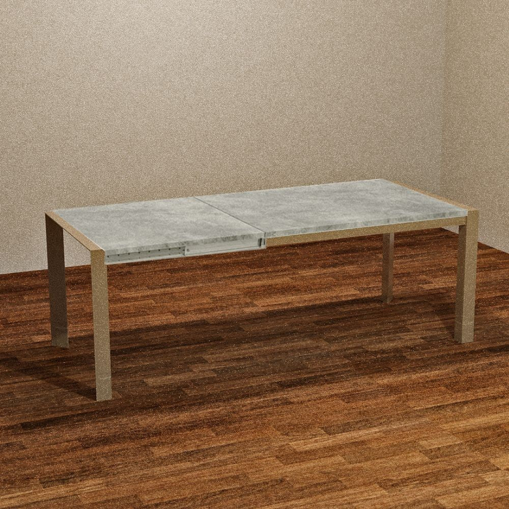 Tavolo allungabile Golia struttura tortora e piano cemento 130x80 cm