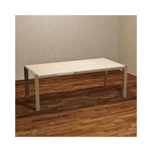 Tavolo allungabile Golia struttura tortora e piano rovere sbiancato 130x80 cm