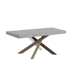 Tavolo allungabile 130/390x90 cm Volantis Premium cemento gambe multicolore 4/C