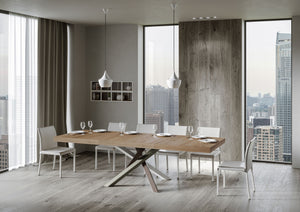 Tavolo allungabile 160/420x90 cm Volantis Premium quercia natura gambe multicolore 4/C