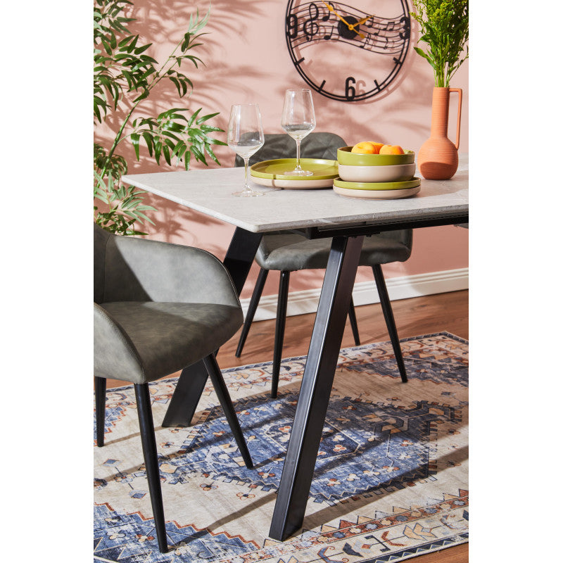 Tavolo Allungabile Wilder Xl Grigio Pietra Venato Bianco 180(220)*90*76cm