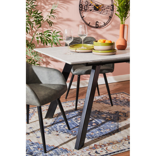 Tavolo Allungabile Wilder Xl Grigio Pietra Venato Bianco 180(220)*90*76cm