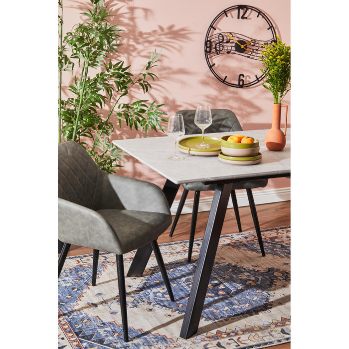 Tavolo Allungabile Wilder Xl Grigio Pietra Venato Bianco 180(220)*90*76cm