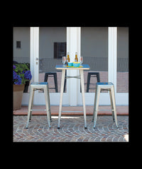 Tavolo alto MOIA in lamiera galvanizzata grigio