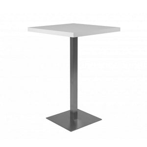 Tavolo alto Quadrato 70x70x105h cm piano bianco e base cromo