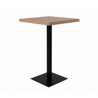 Tavolo alto Quadrato 70x70x105 h cm piano rovere e base nera
