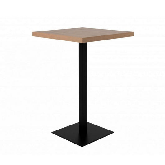 Tavolo alto Quadrato 70x70x105 h cm piano rovere e base nera