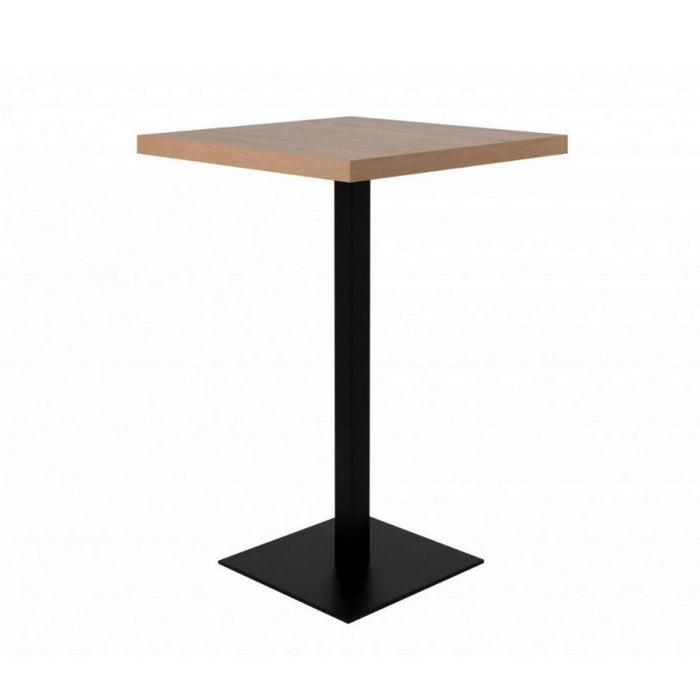 Tavolo alto Quadrato 70x70x105 h cm piano rovere e base nera