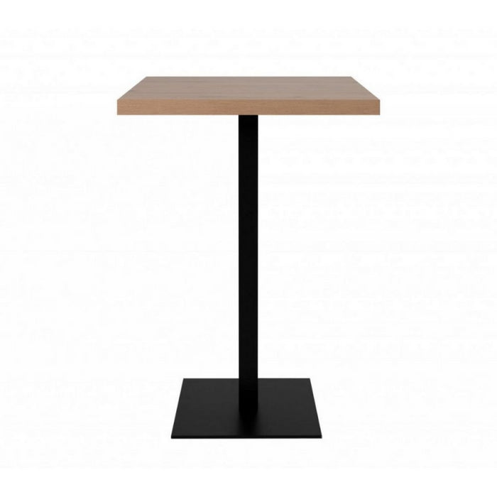 Tavolo alto Quadrato 70x70x105 h cm piano rovere e base nera