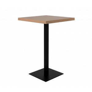 Tavolo alto Quadrato 70x70x105 h cm piano rovere e base nera