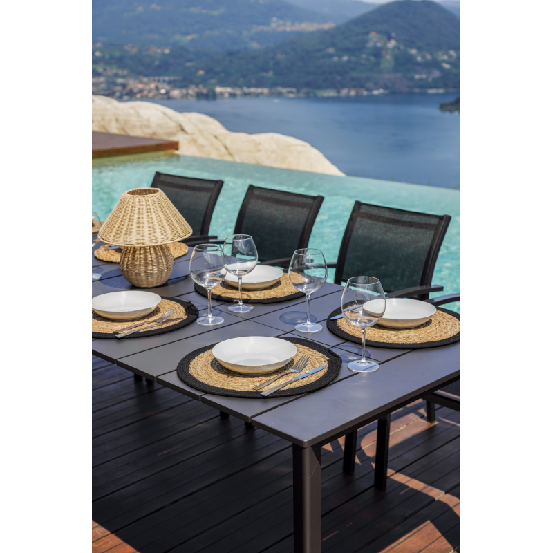 Tavolo Anzio Allungabile 165/250 X 90 Cm - Allungo Con Gambe Scorrevoli - Antracite Moia