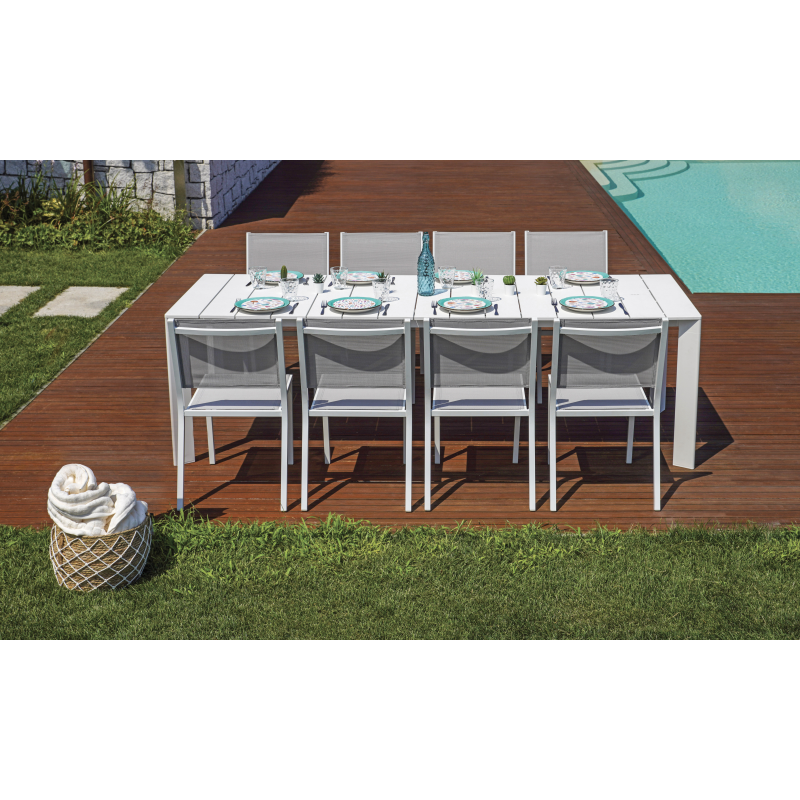 Tavolo Anzio Allungabile 165/250 X 90 Cm - Allungo Con Gambe Scorrevoli - Bianco Moia