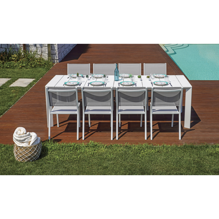 Tavolo Anzio Allungabile 165/250 X 90 Cm - Allungo Con Gambe Scorrevoli - Bianco Moia