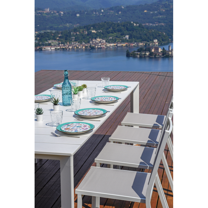 Tavolo Anzio Allungabile 165/250 X 90 Cm - Allungo Con Gambe Scorrevoli - Bianco Moia