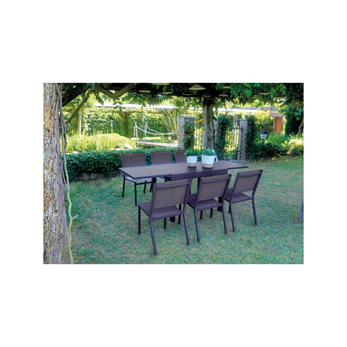 Tavolo Balcone Capannori MOIA 106/212x75 in alluminio chocolate