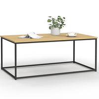 IDMarket - Tavolo basso DETROIT 113 cm design industriale legno e metallo nero