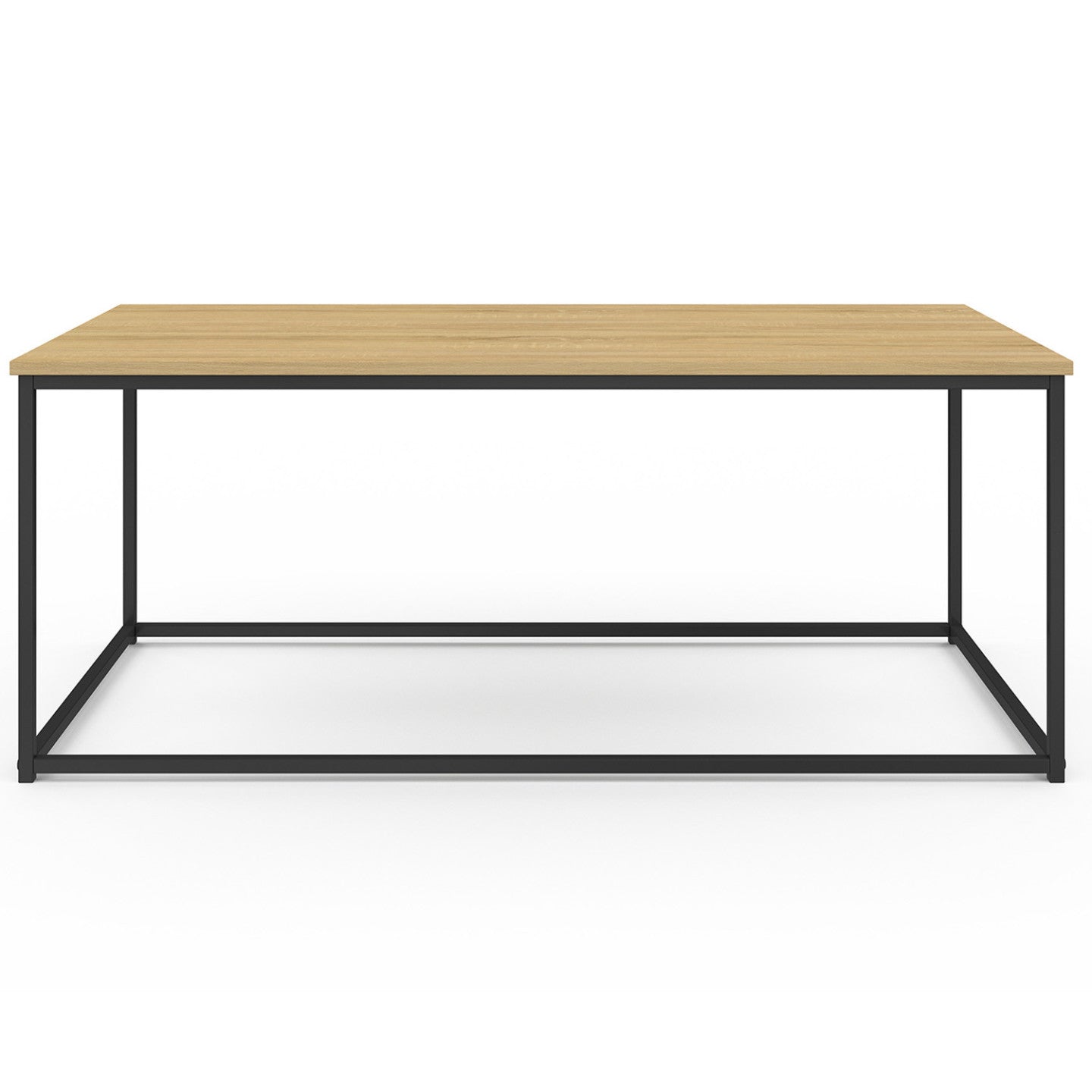 IDMarket - Tavolo basso DETROIT 113 cm design industriale legno e metallo nero