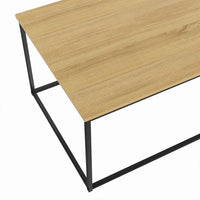 IDMarket - Tavolo basso DETROIT 113 cm design industriale legno e metallo nero