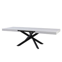 Tavolo Belinda allungabile piano colore bianco effetto poro e struttura colore nero