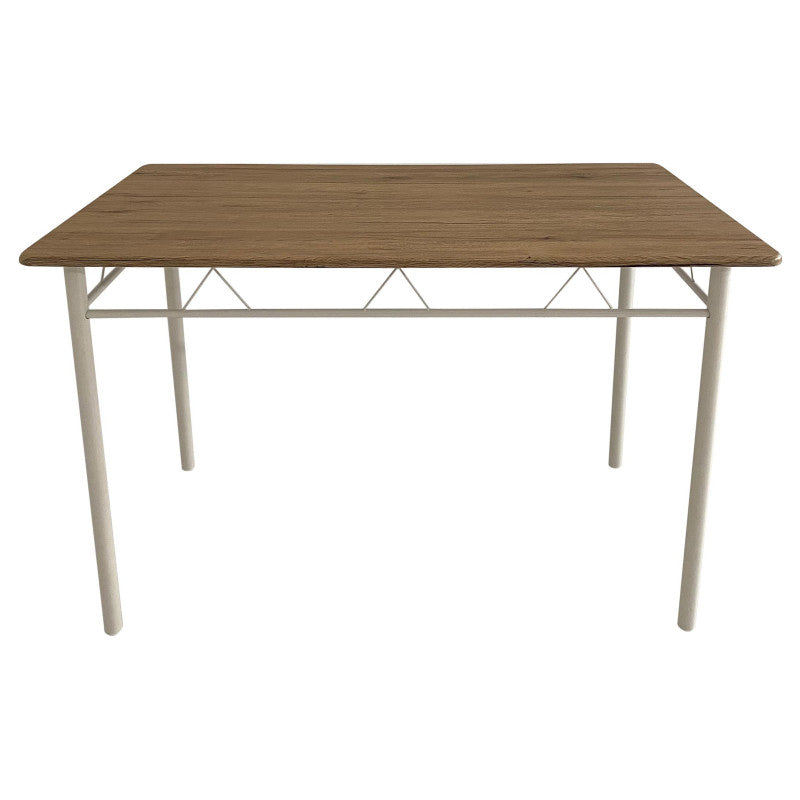 Tavolo Cecilia In Mdf Naturale E Metallo Bianco Dimensione 120x70x74cm