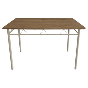 Tavolo Cecilia In Mdf Naturale E Metallo Bianco Dimensione 120x70x74cm