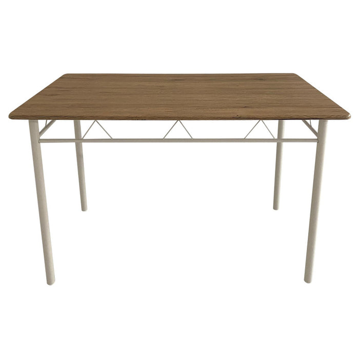 Tavolo Cecilia In Mdf Naturale E Metallo Bianco Dimensione 120x70x74cm