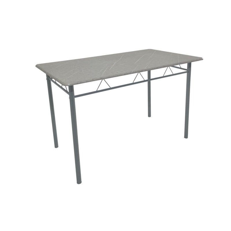 Tavolo Cecilia In Mdf Stone Grey E Struttura Metallo Silver Dimensione 120x70x74cm