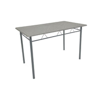 Tavolo Cecilia In Mdf Stone Grey E Struttura Metallo Silver Dimensione 120x70x74cm