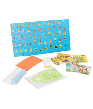 Tavolo Con Doppia Lavagna Per Bambini Scomparti Porta Accessori Puzzle E Gessi         