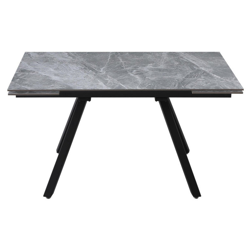 Tavolo Cooper 120(180)x80x76cm Top Ceramica Amica Grigio Marmorizzato Lucido