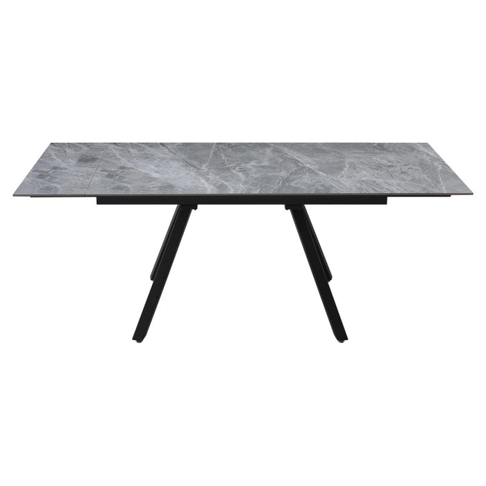 Tavolo Cooper 120(180)x80x76cm Top Ceramica Amica Grigio Marmorizzato Lucido